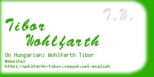 tibor wohlfarth business card